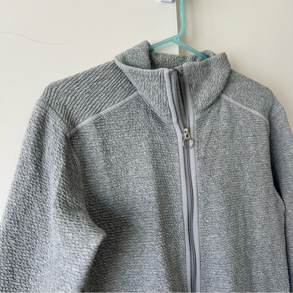 Lululemon On Repeat Jacket Full Zip Longline Grey Funnel Neck Size 8 $128 - Picture 7 of 11